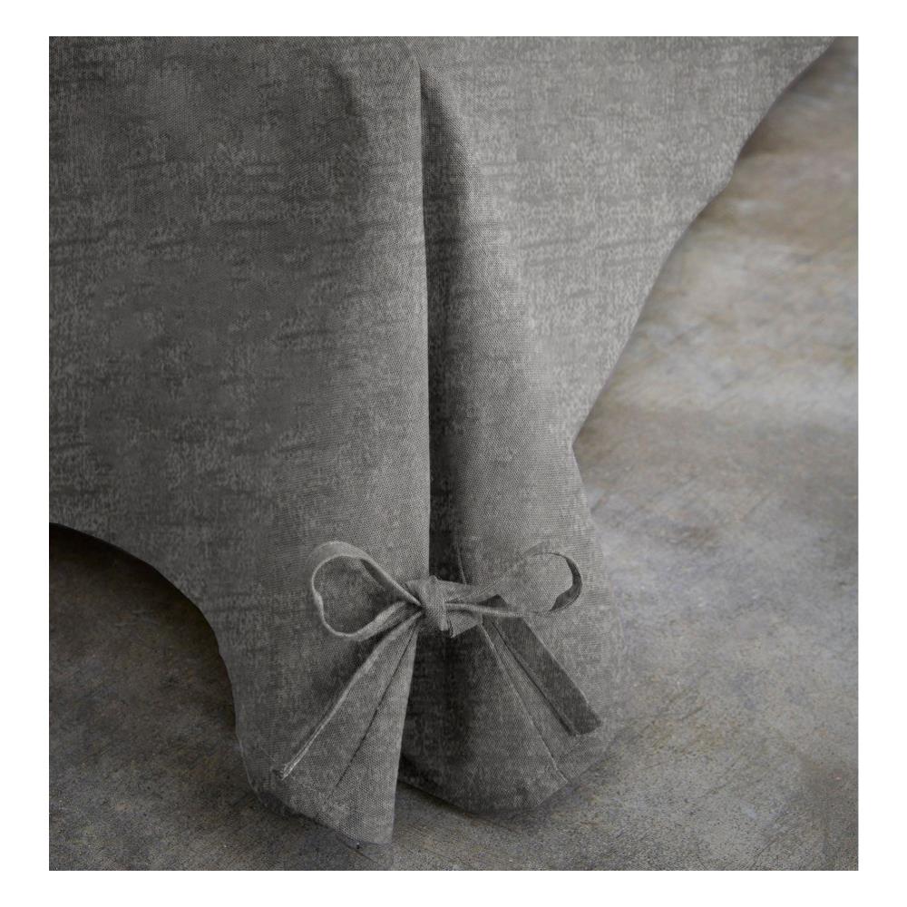 Lenzuolo Vestiletto Montovana Giroletto Colore Grigio Melange In Tinta Unita Matrimoniale Grigio - Foto 2