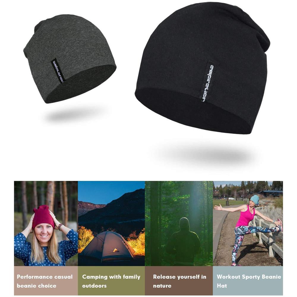 9 Multifunzionali Leggeri Berretti Cappelli Sole Protezione Esecuzione Cappelli Calotta Fodera Del Casco Del Sonno Per Gli Uomini Le Donne (nero)  - Foto 4