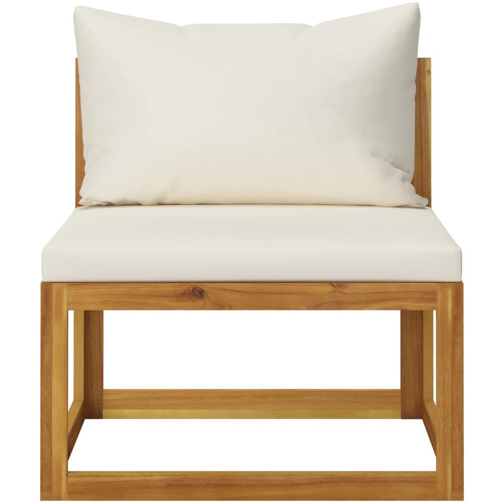 Set Divani da Giardino 5 pz con Cuscini Crema in Legno Acacia - Foto 8