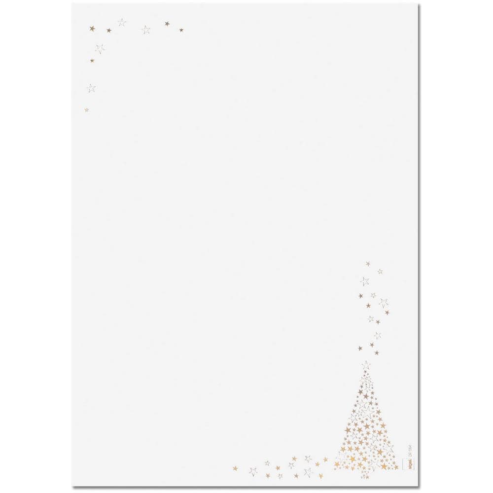 Weihnachts-motiv-papier ""golden Tree"", A4, 90 G / qm Feinpapier, Fr Inkjet / laser / kopierer - 1 Stck (dp084)  - Foto 1