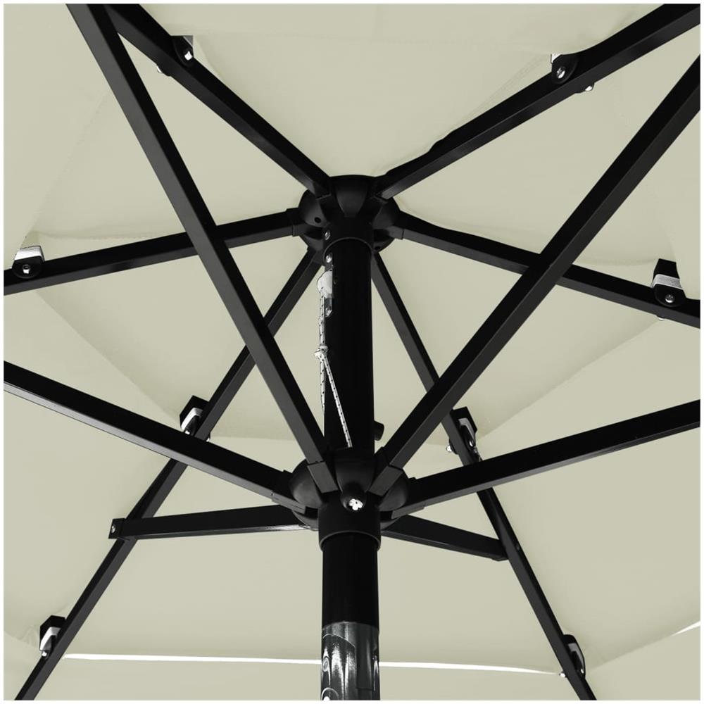 Ombrellone a 3 Livelli con Palo in Alluminio Sabbia 2 m - Foto 2