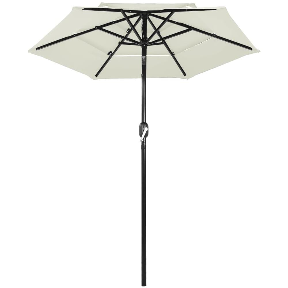Ombrellone a 3 Livelli con Palo in Alluminio Sabbia 2 m - Foto 3