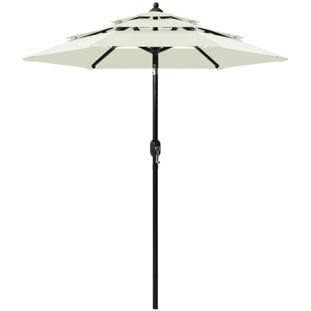 Ombrellone a 3 Livelli con Palo in Alluminio Sabbia 2 m - Foto 1
