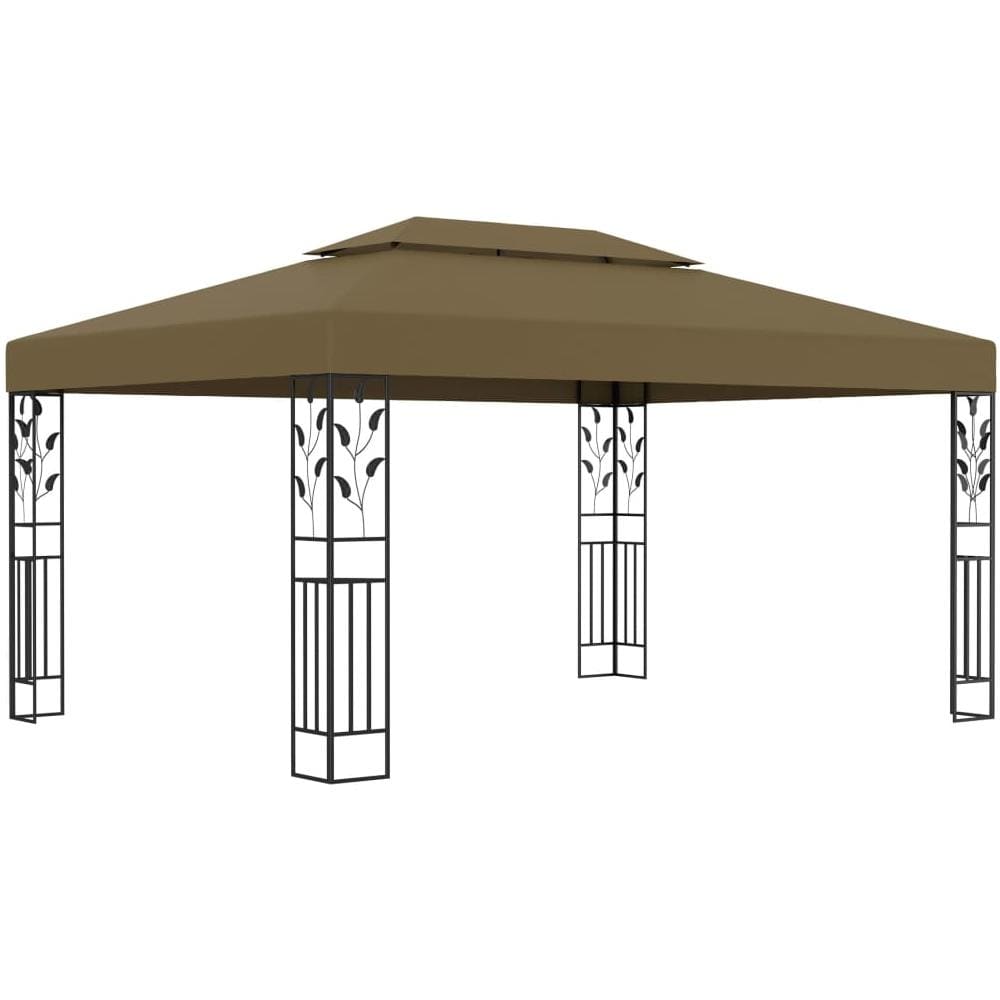 Gazebo con Tetto Doppio e Luci LED 3x4 m Grigio Talpa - Foto 2