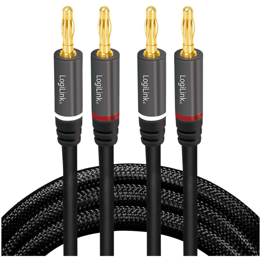 LOGILINK - CA1211 cavo audio 5 m Banana 2 x Banana Nero