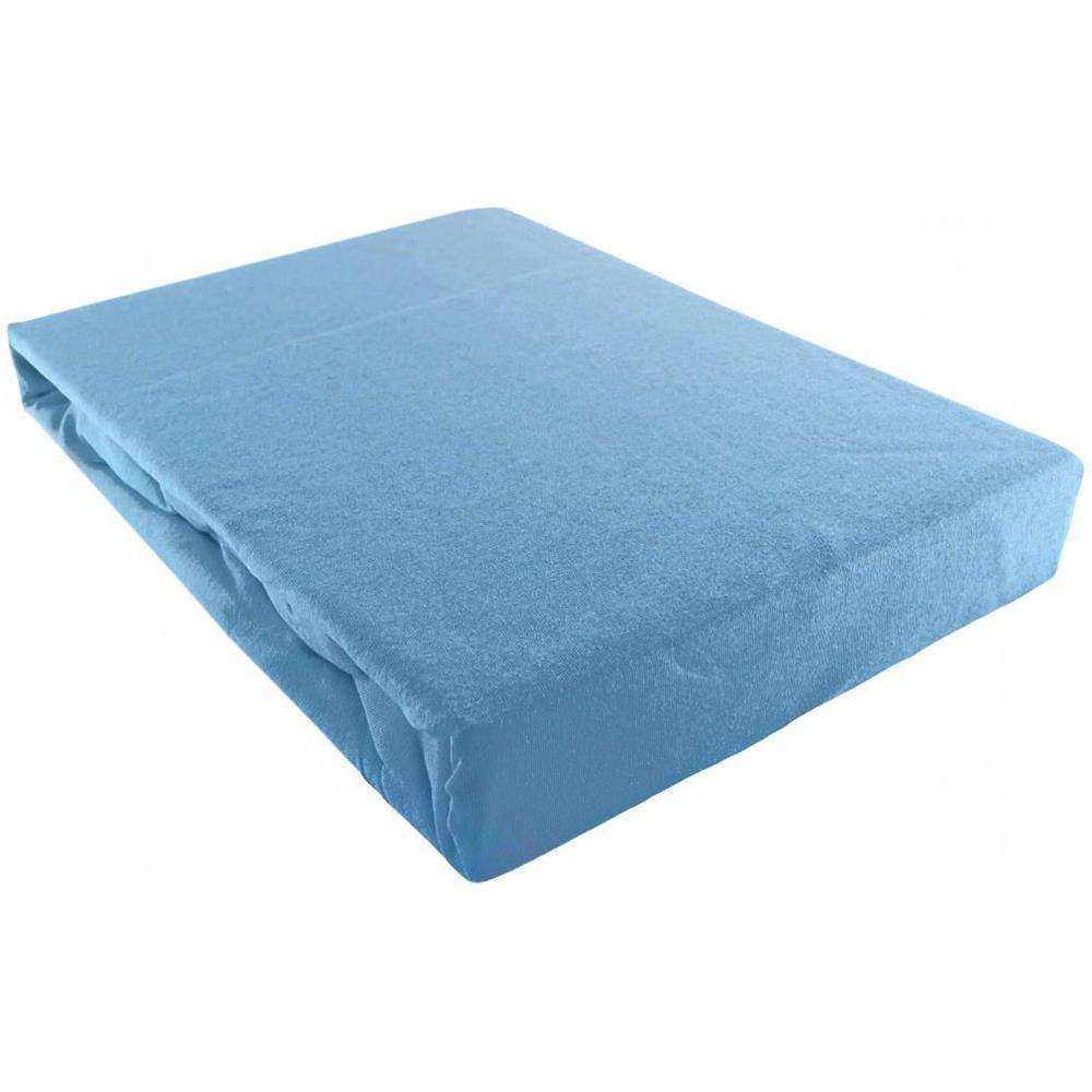 Lenzuolo Jersey Azzurro Con Angoli 120 X 200 - Foto 1