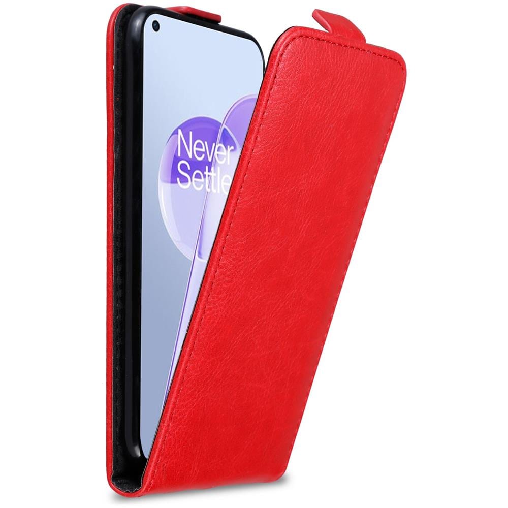 Custodia Compatibile Con Oneplus 9rt 5g In Rosso Mela - Coperchio Protettivo In Design Flip Con Chiusura Magnetica - Foto 1
