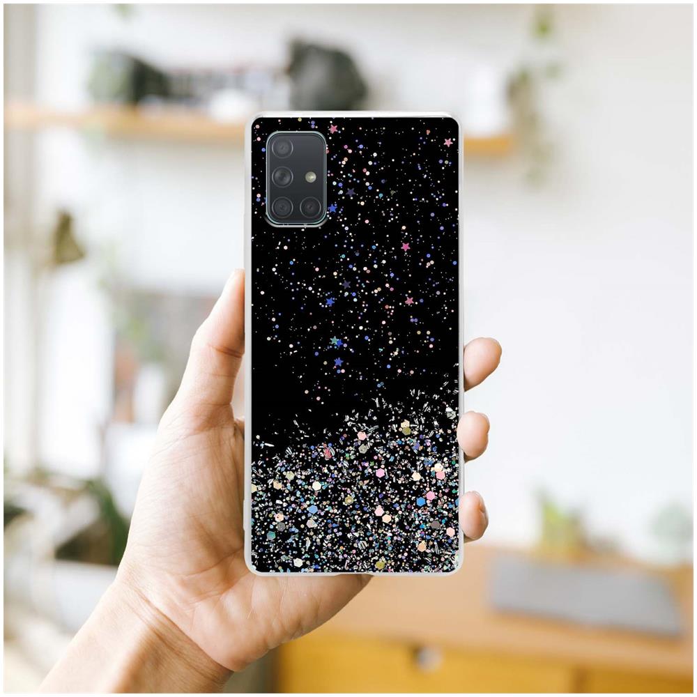 Custodia Compatibile Con Samsung Galaxy A71 5g In Nero Con Glitter - Coperchio Protettivo In Silicone Tpu Flessibile Con Glitter Scintillanti - Foto 8
