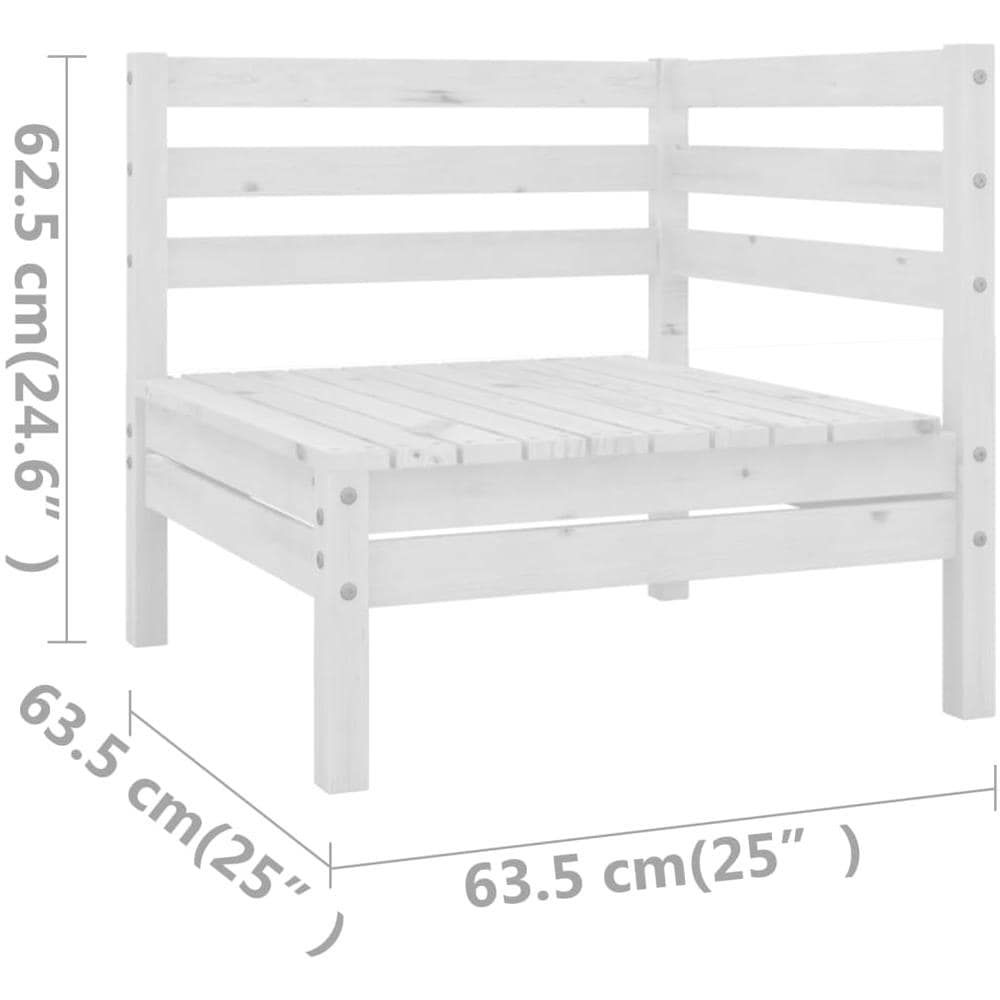 Set Salotto da Giardino 5 pz in Legno Massello di Pino Bianco - Foto 2