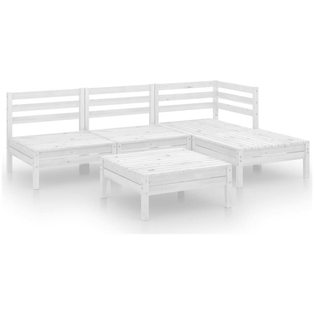 Set Salotto da Giardino 5 pz in Legno Massello di Pino Bianco - Foto 1