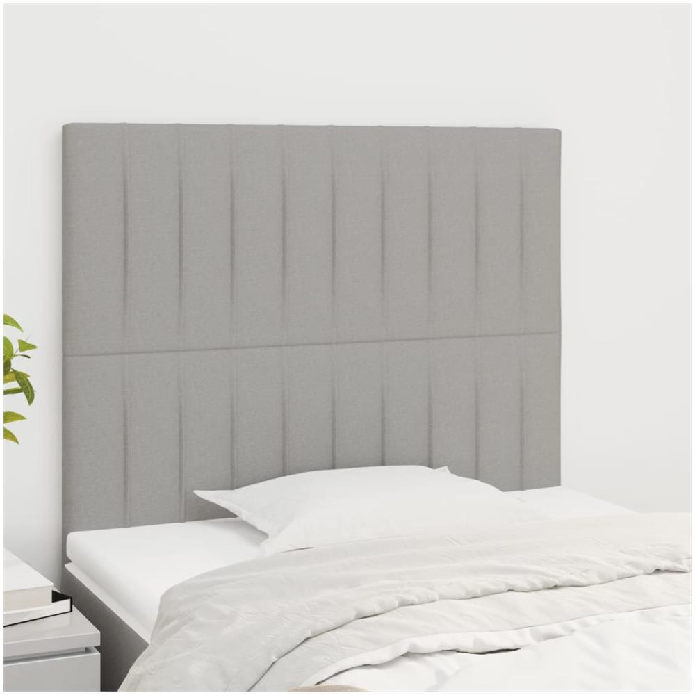 VidaXL Testiera Letto In Tessuto Crema 2 Pezzi | 100x5x78/88 Cm | Altezza Regolabile, Gambe In Legno | Per Letti Matrimoniali - 3