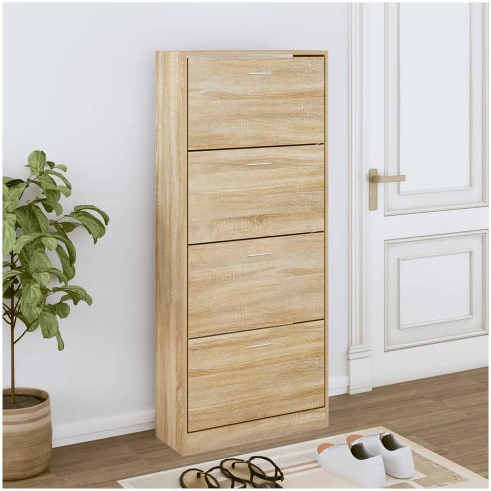 Scarpiera Rovere Sonoma 63x24x147 Cm In Legno Multistrato - Foto 1