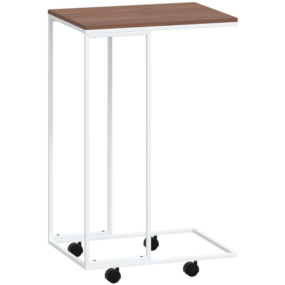 Tavolino Con Ruote Bianco 40x30x63,5cm In Legno Ingegnerizzato - Foto 2