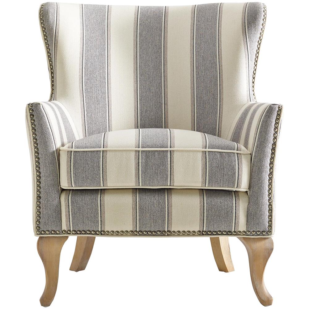 Reva Sedia Accent In Lino Intrecciato A Righe Grigie - Foto 2