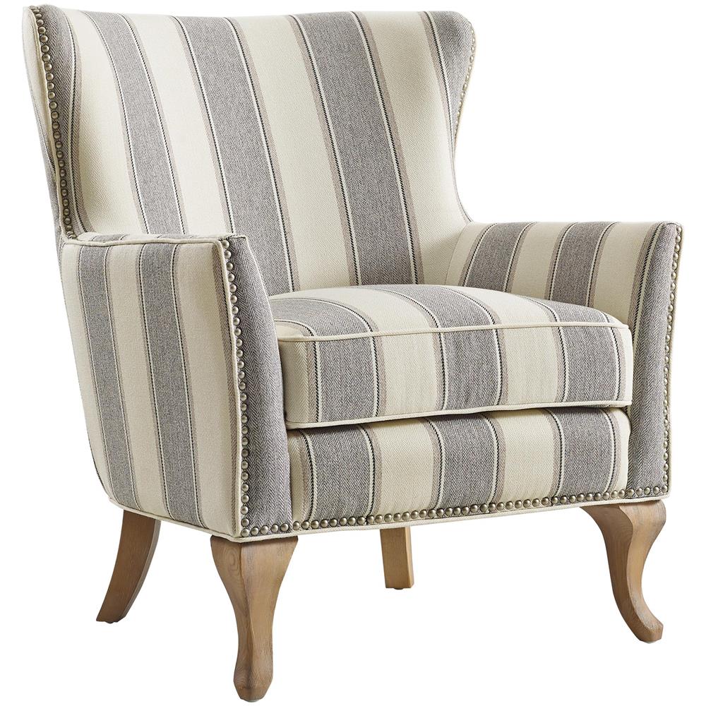 Reva Sedia Accent In Lino Intrecciato A Righe Grigie - Foto 1