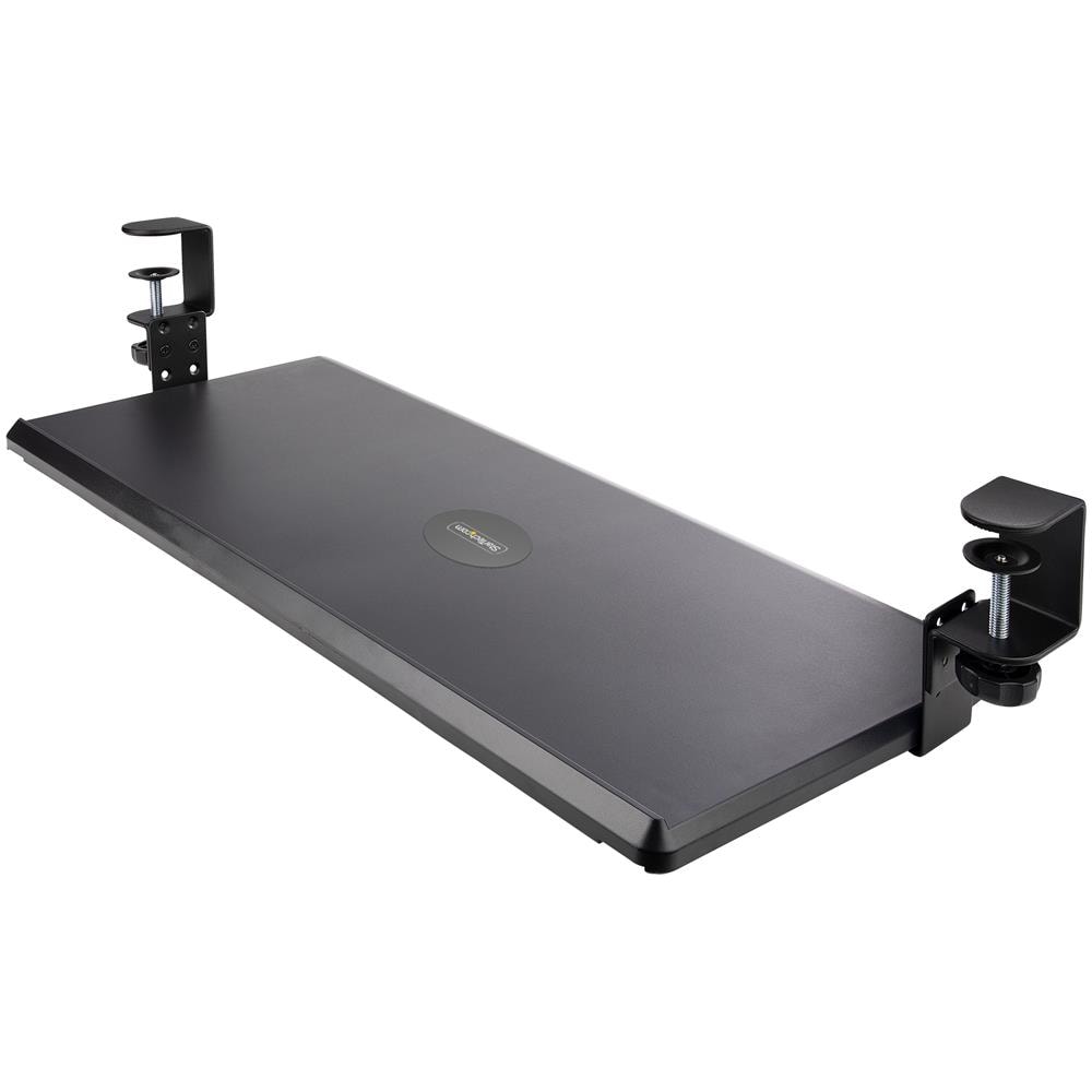 Porta tastiera estraibile per scrivania; Ripiano estraibile ergonomico per tastiera con morsetto a C, Mensola scorrevole per tastiera e mouse regolabile in altezza; Fino a 12Kg - Foto 1