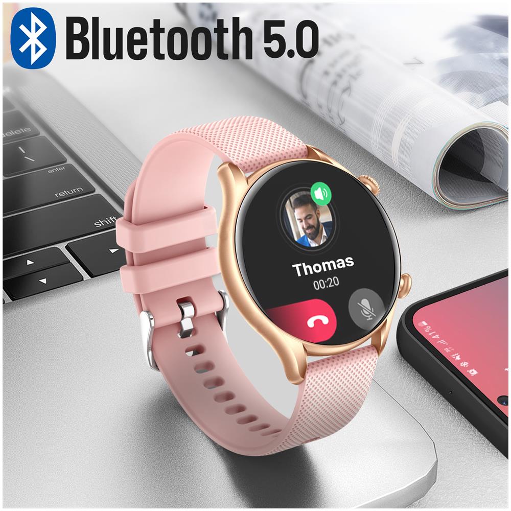 Smartwatch Watch El Waterproof Ip67 Health / Sport Tracker Spo2 Rosa - Foto 2