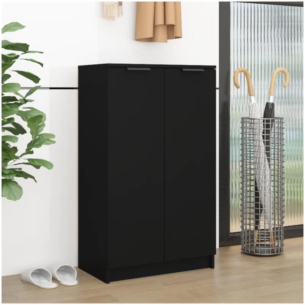 VidaXL Scarpiera Nera 131x35x50 cm in Legno Multistrato | Leroy Merlin