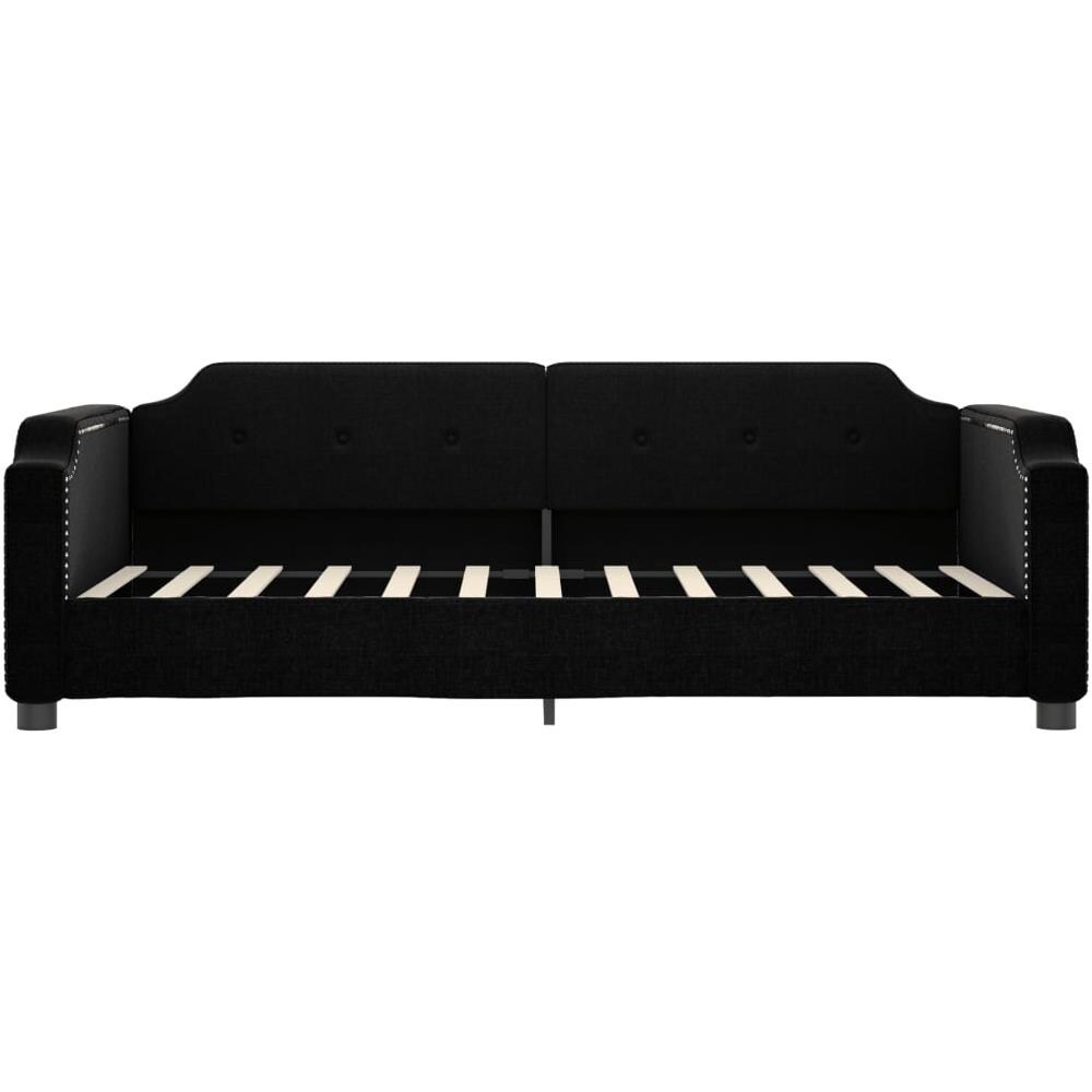 Letto Da Giorno Nero 80x200 Cm In Tessuto - Foto 2