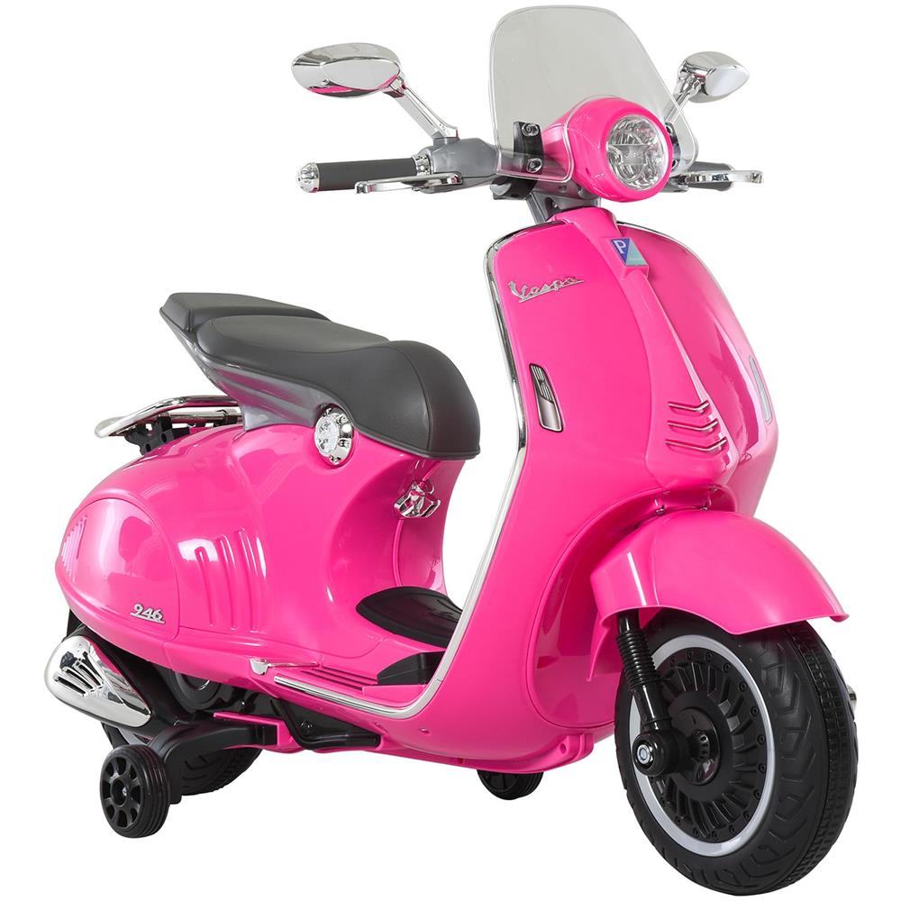 Moto Elettrica per Bambini con Licenza Ufficiale Vespa, 2 Rotelle, Luci e Suoni, 108x49x75 cm, Rosa - Foto 1