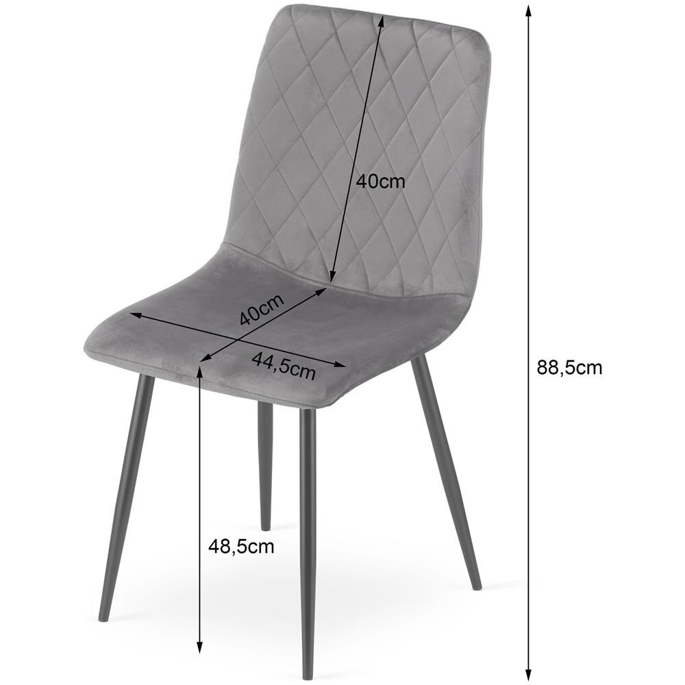 Sedia TURIN - Rivestita in velluto marrone con gambe nere x 3 - Foto 8