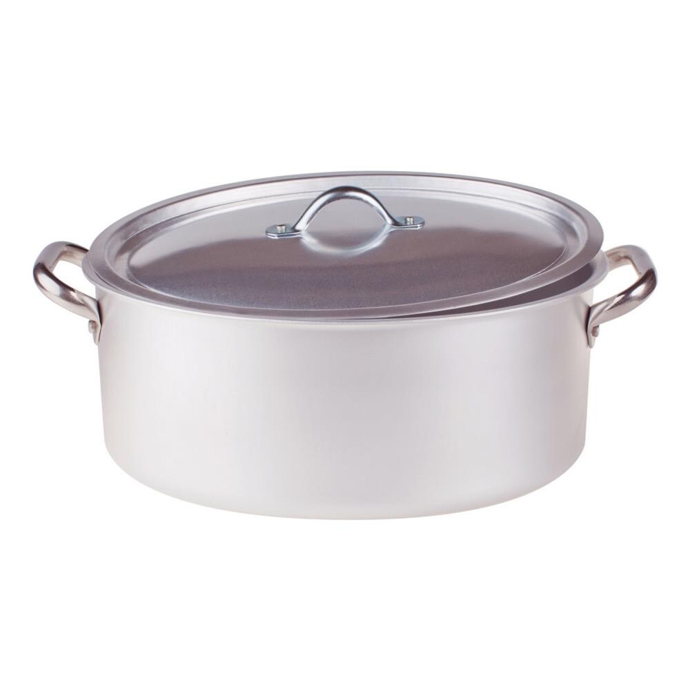 Casseruola Ovale 2 Maniglie con Coperchio Diametro 50 cm - Linea Alluminio 3 mm - Foto 5