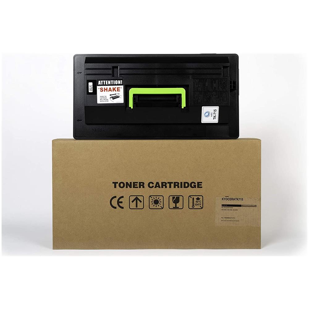 TONER COMPATIBILE - Kyocera Tk-715 Nero 1t02gr0eu0 Per Km-3050, Km-4050, Km-5050 Fornito Di Intelligent Chip Capacità 34000 Copie Made In Italy - Foto 1