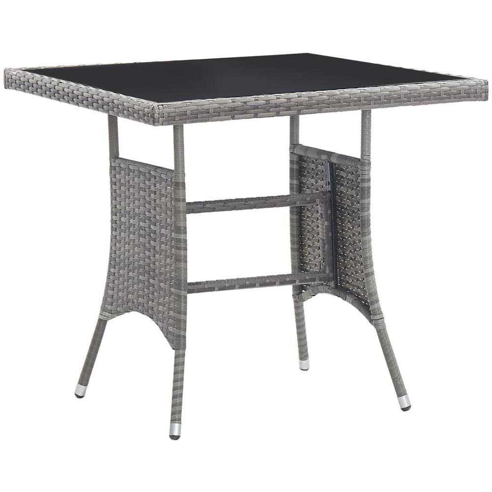 Tavolo da Bar da Giardino Marrone 70x70x110 cm Polyrattan Vetro