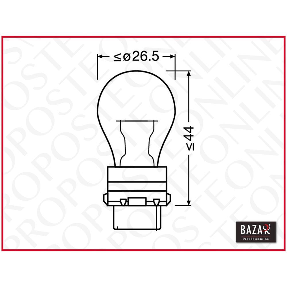 Lampada Per Auto 12v Original Line - Py27/7w - 27/7w - Wx2,5x16q - Color Arancio - Foto 3