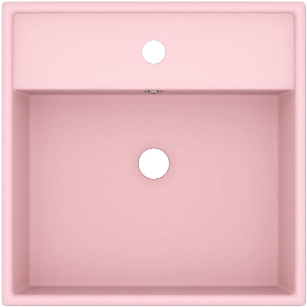 Lavabo Troppopieno Quadrato Rosa Opaco 41x41cm Ceramica - Foto 2