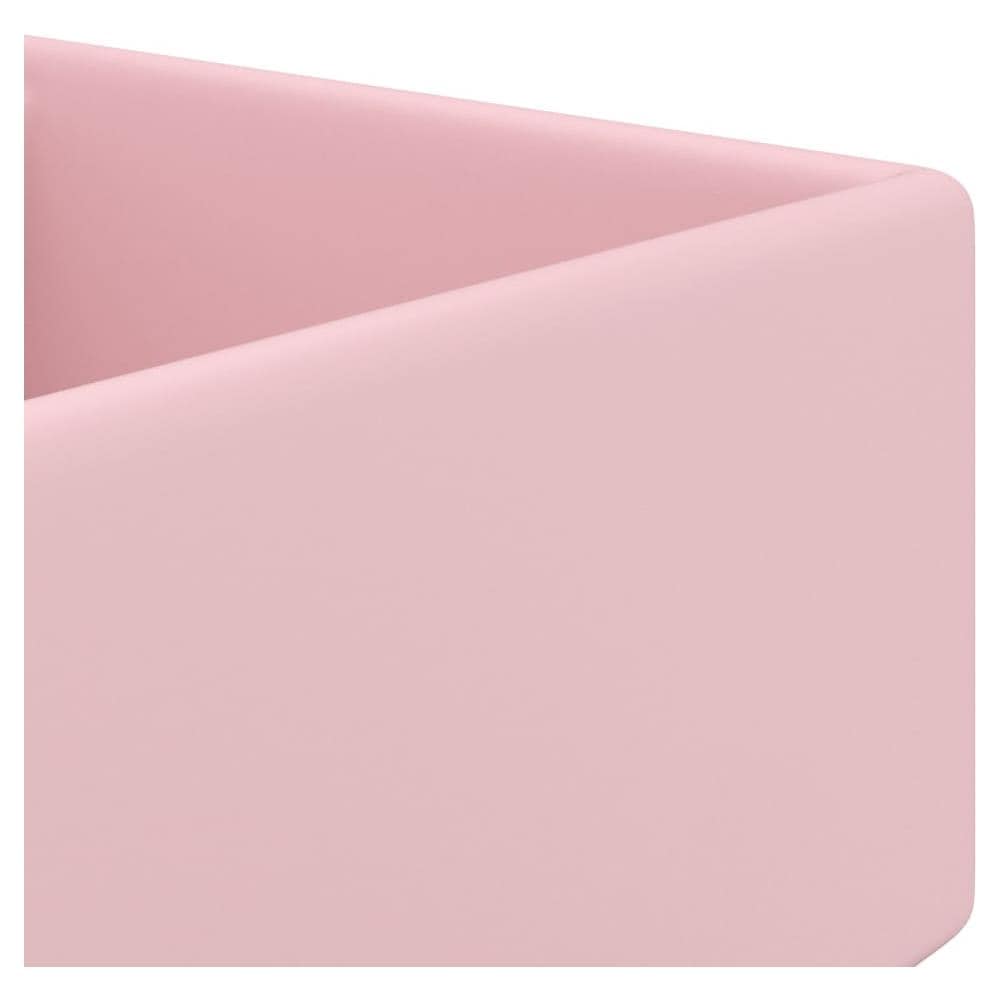 Lavabo Troppopieno Quadrato Rosa Opaco 41x41cm Ceramica - Foto 6