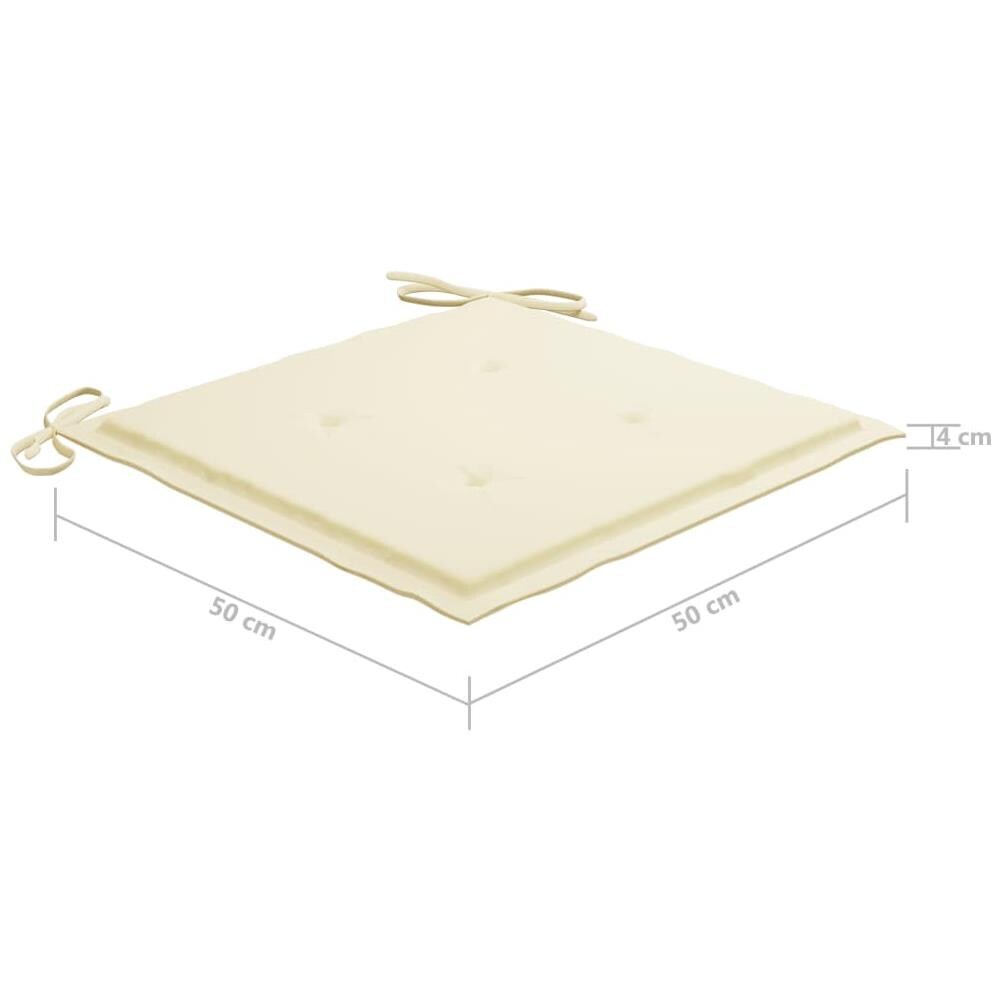 Cuscini Per Sedie Da Giardino 4 Pz Crema 50x50x4 Cm Tessuto - Foto 9