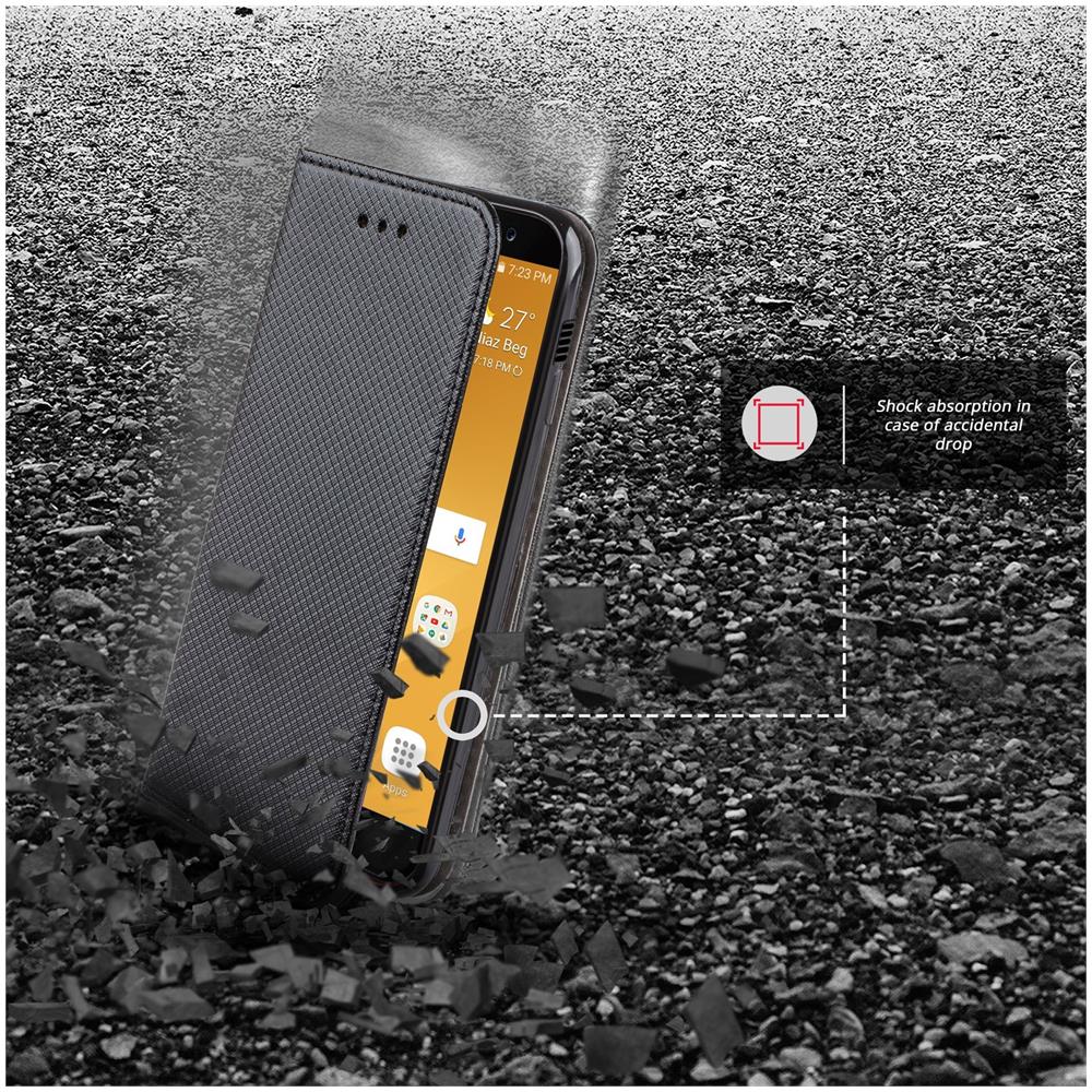 Cover Per Samsung A5 2017, Nero - Custodia A Libro Flip Smart Magnetica Con Appoggio E Porta Carte - Foto 2