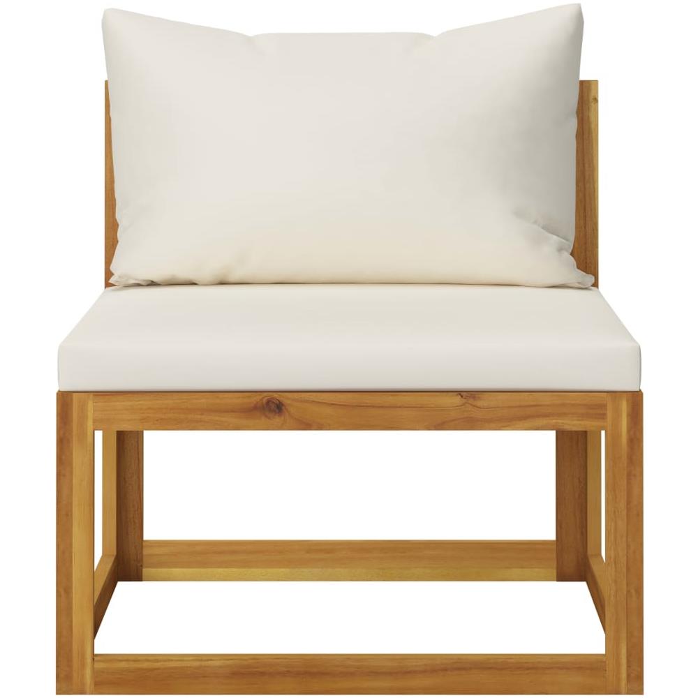 Set Divani Da Giardino 7 Pz Con Cuscini Crema Massello Acacia - Foto 6