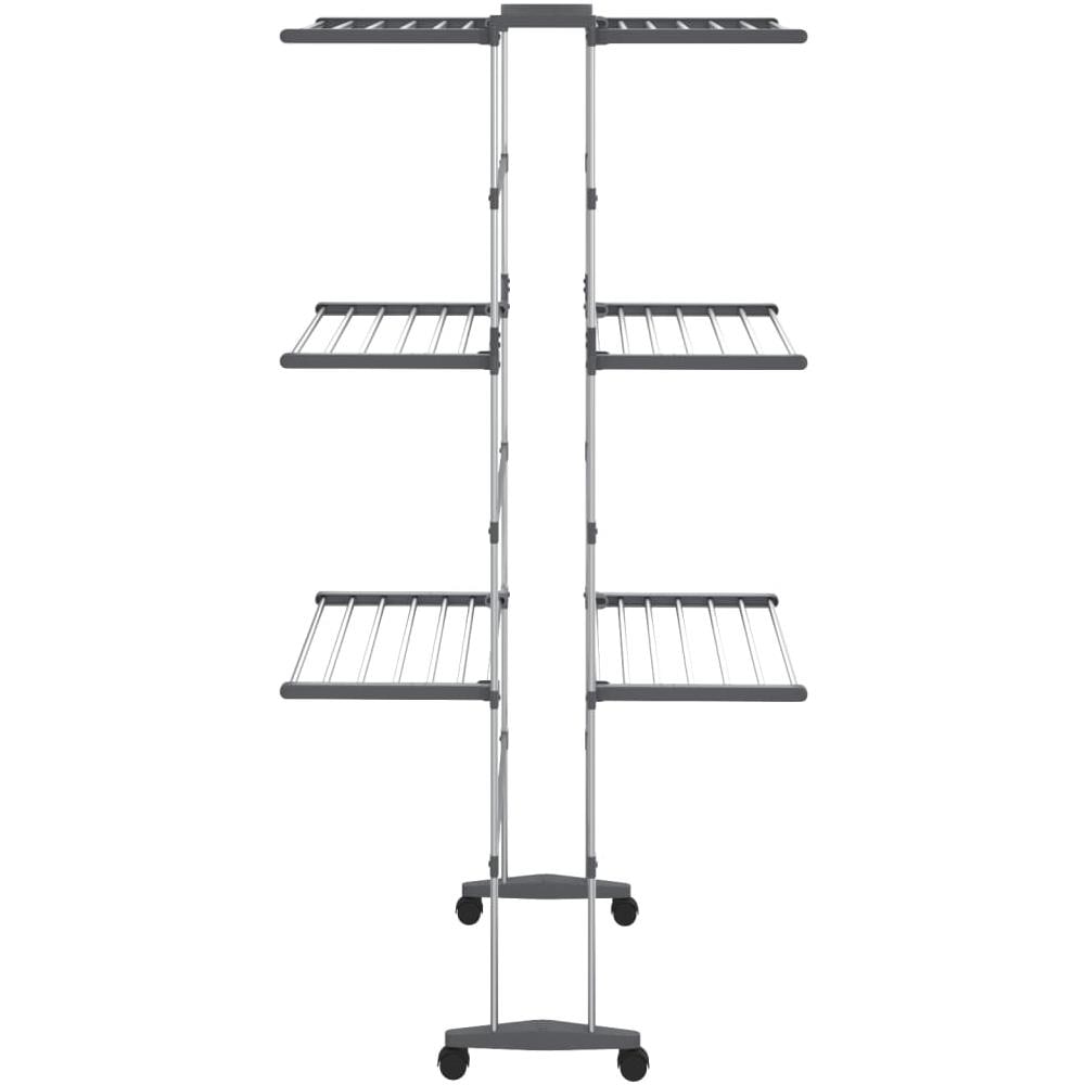 Stendibiancheria a 3 Livelli con Ruote Argento 60x70x129 cm - Foto 2