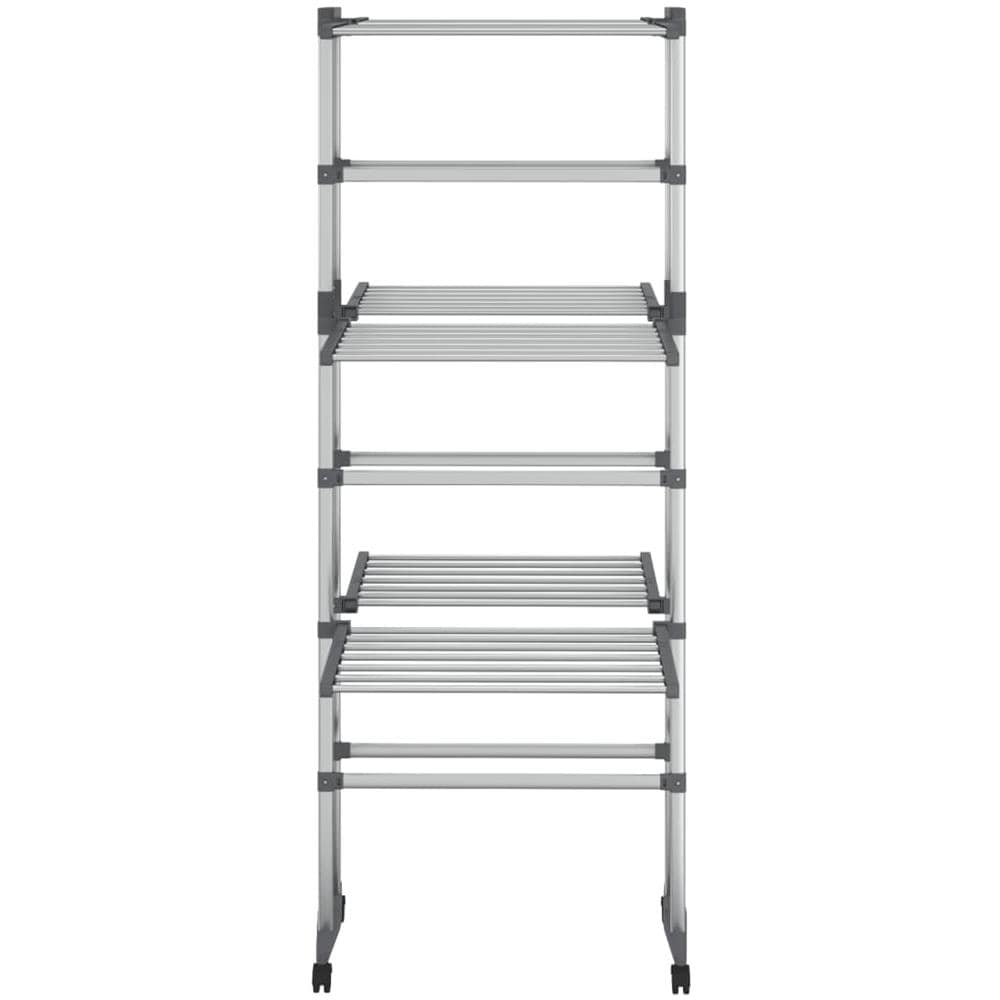 Stendibiancheria a 3 Livelli con Ruote Argento 60x70x129 cm - Foto 7