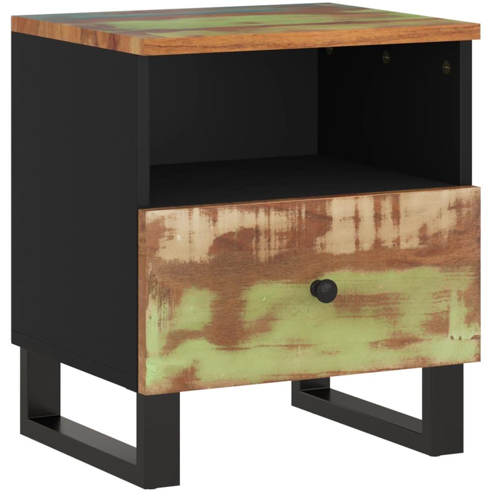 Comodino In Legno Massello Di Recupero E Legno Multistrato - Foto 1