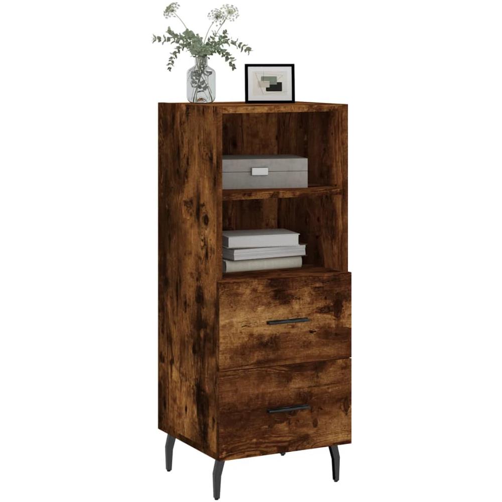 Credenza Rovere Fumo 34,5x34x90 Cm In Legno Multistrato - Foto 3