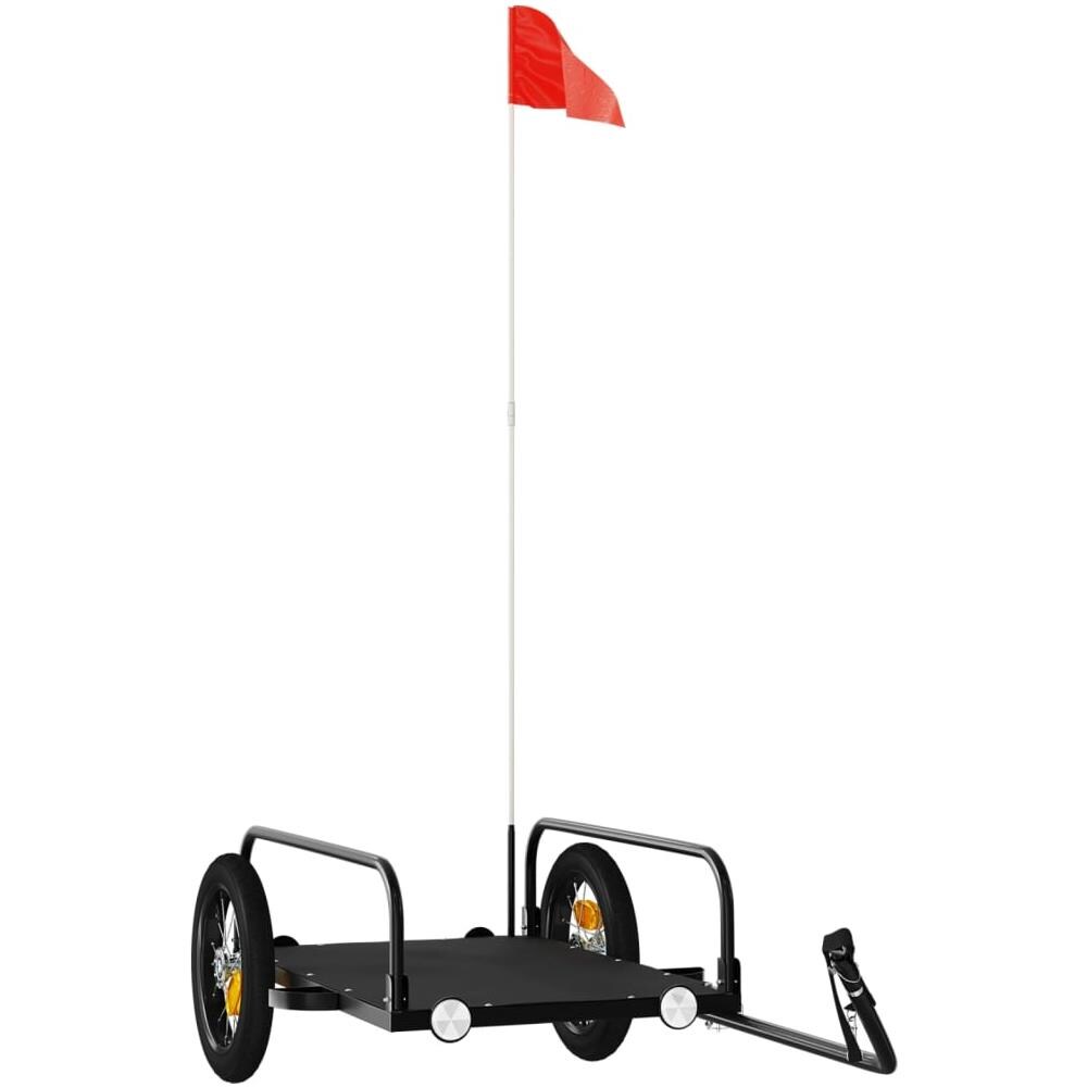 Rimorchio Da Bici Da Carico Nero 122x53x31 Cm In Ferro - Foto 2