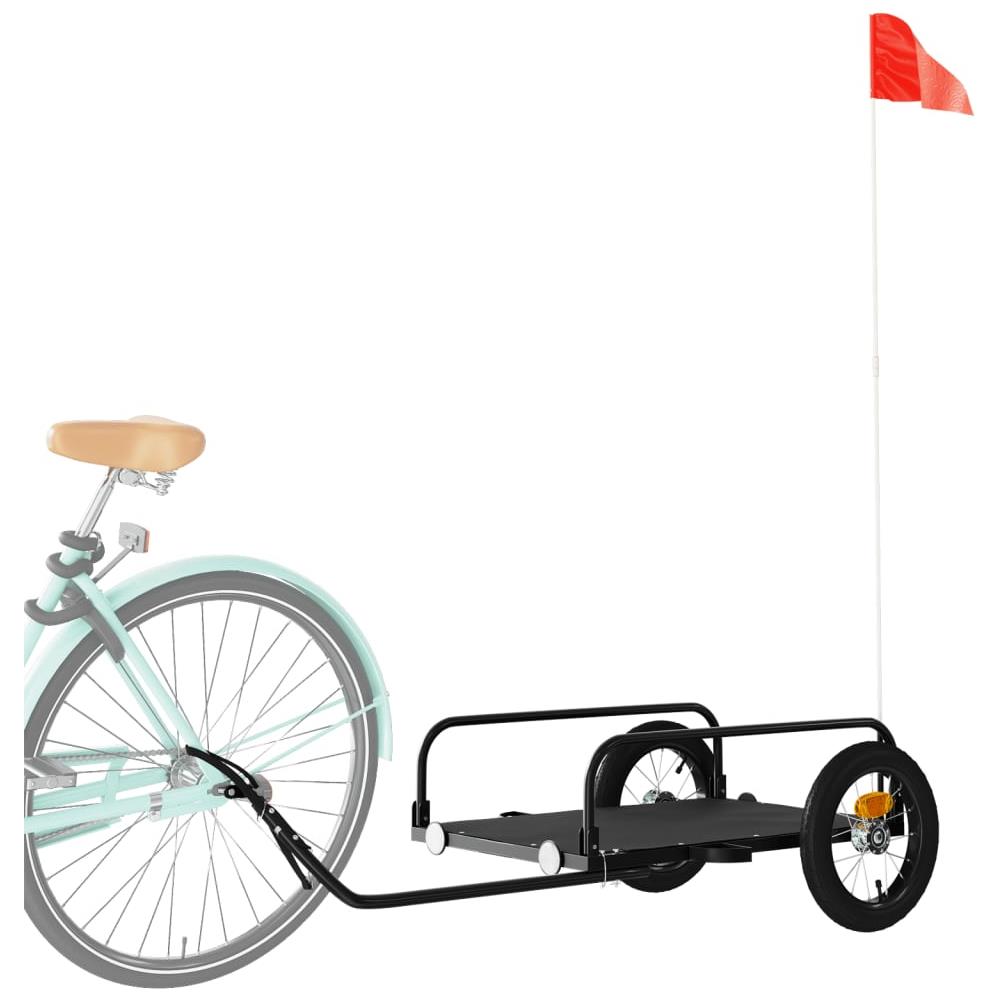 Rimorchio Da Bici Da Carico Nero 122x53x31 Cm In Ferro - Foto 3