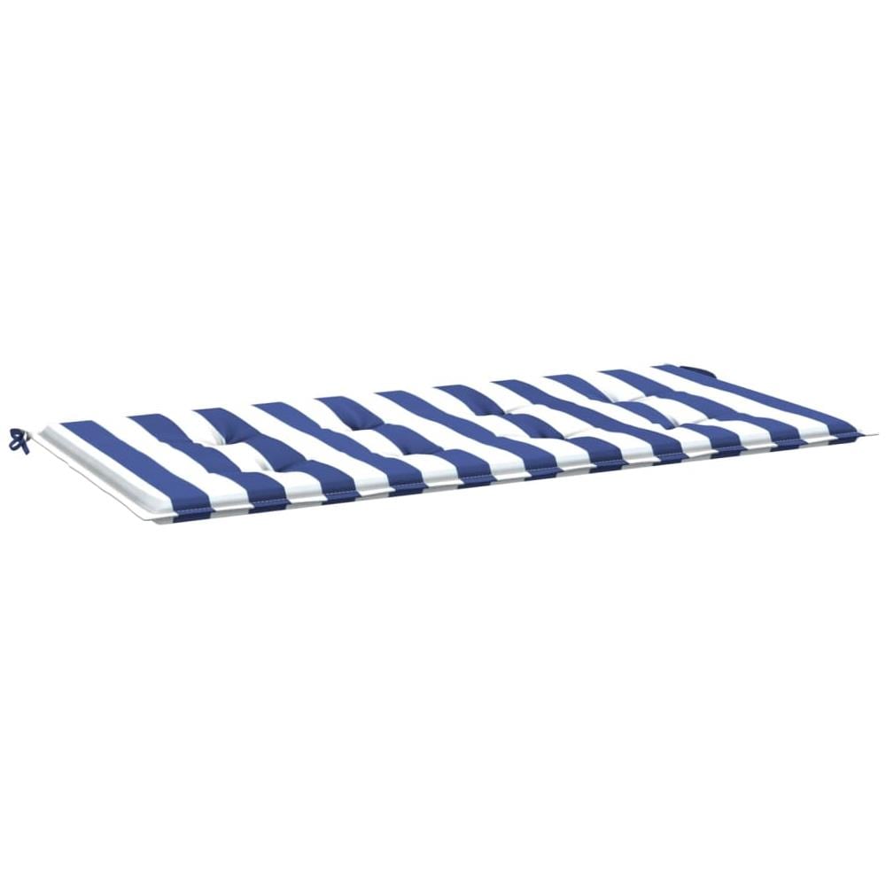 Cuscino Panca Giardino Bianco E Blu 120x50x3 Cm Tessuto Oxford - Foto 2