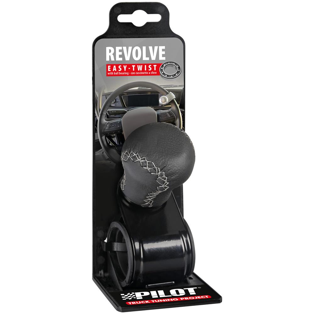 Revolve, Pomello Volante In Pelle Con Cuciture Silver, Staffa Nera - Foto 2