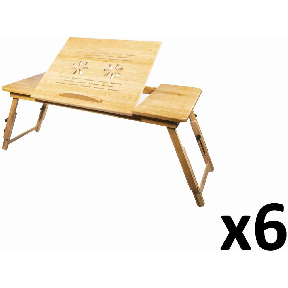 Tavolo per laptop in bambù XL - Regolabile, pieghevole, ventilato x 6 - Foto 1