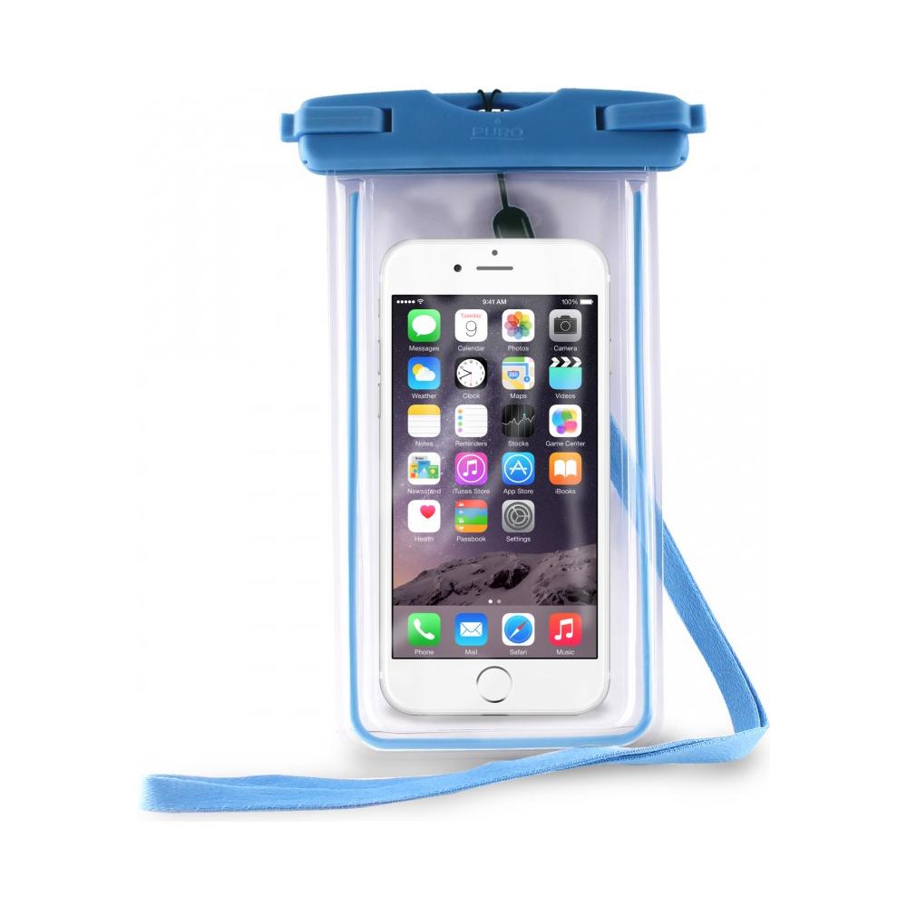 Cust Impermeabile Smartphones Up To 5.1'' con chiusura rigida e laccetto IPX8 - BLU - Foto 1