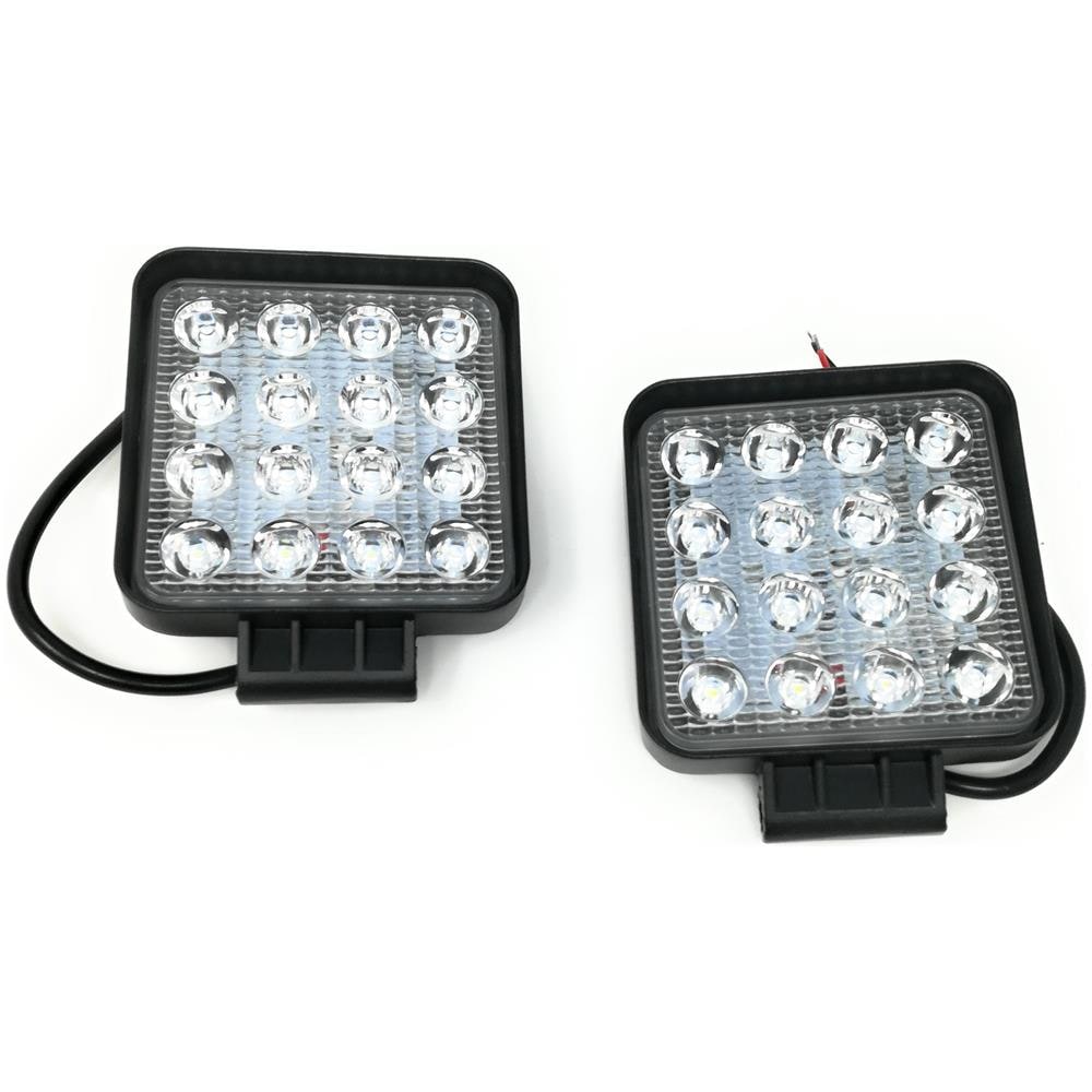 2x Faro 48w Quadrato Faretto Led Da Lavoro 16 Led Da 3w Di Profondità Auto Barca - Foto 2