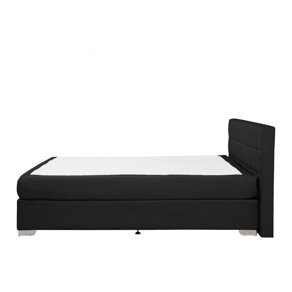 Letto Boxspring In Tessuto Nero 140 X 200 Cm Admiral - Foto 2