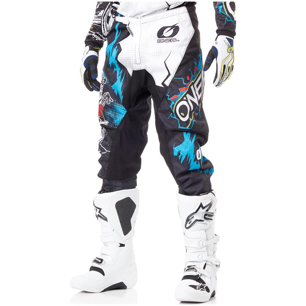 Pantaloni Motocross 2019 Element Villain Bianco (28 Vita = Eu 44, Nero) - Foto 1