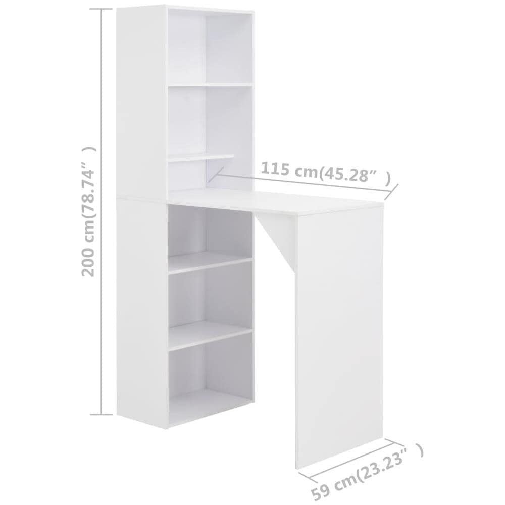 Tavolo da Bar con Mobiletto Bianco 115x59x200 cm - Foto 12