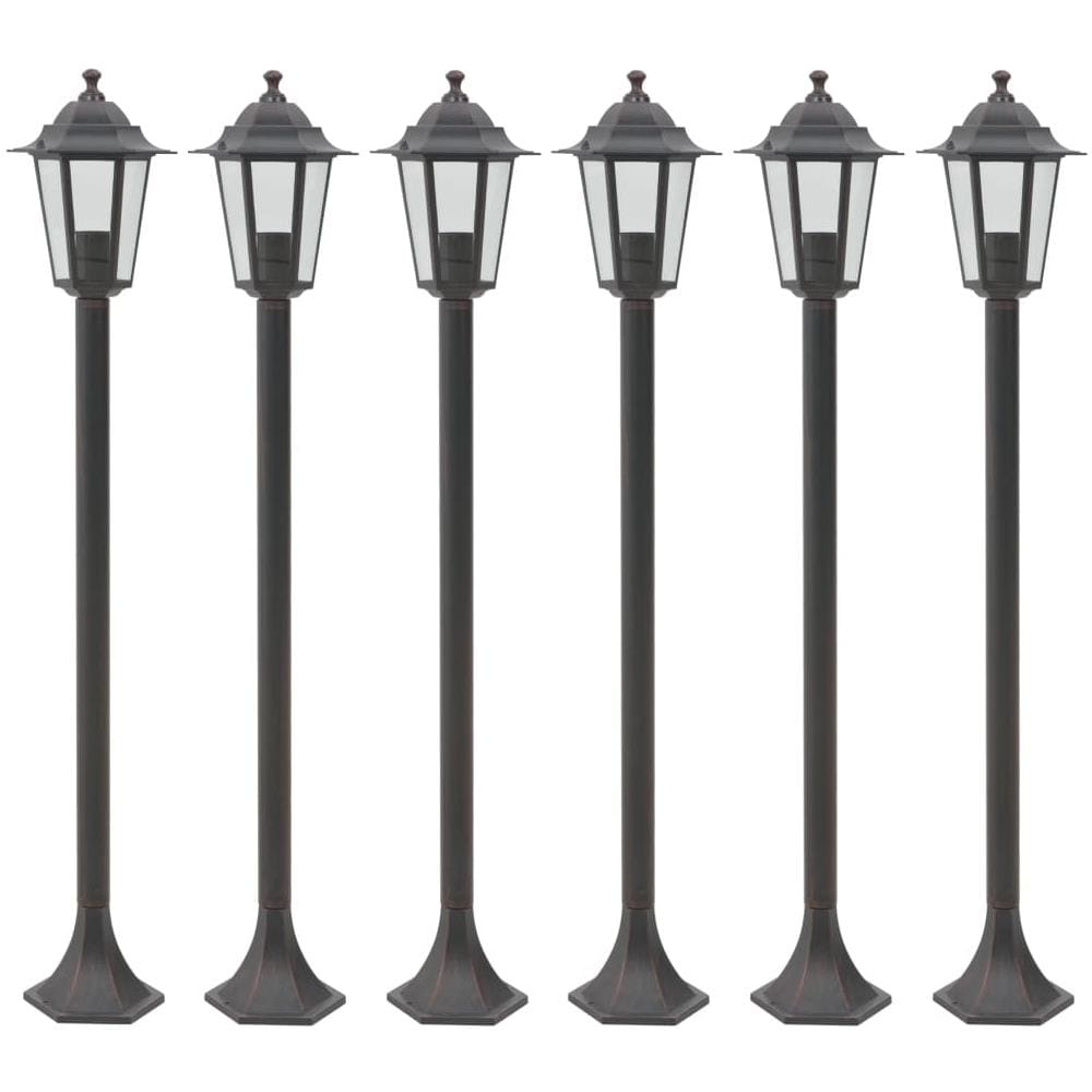 Lampioni Da Giardino 6pz E27 110 Cm Alluminio Bronzo - Foto 1