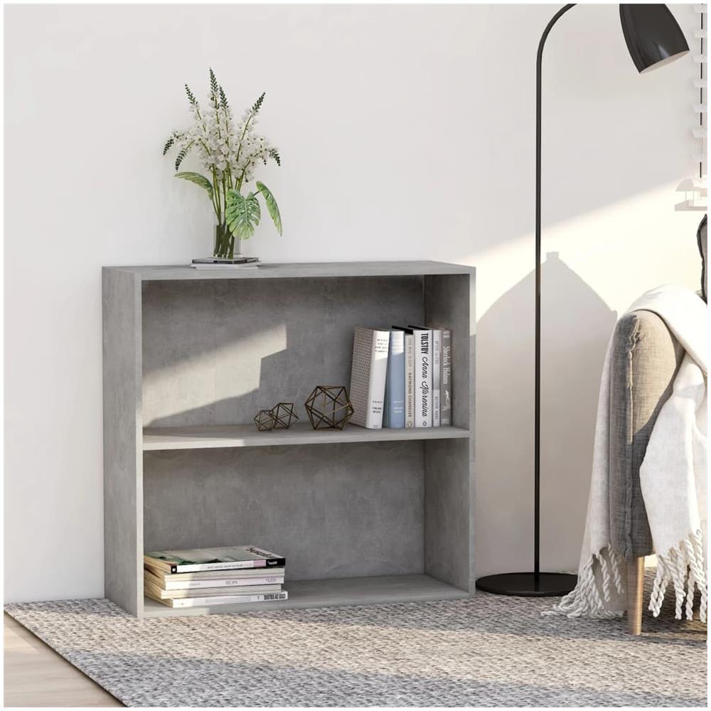 Libreria A 2 Ripiani Grigio Cemento 80x30x76,5 Cm In Truciolato - Foto 1